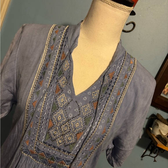 raya sun, Beaded, Linen Blend, BoHo Dress - Picture 2 of 8